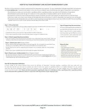 Dependent Care Reimbursement Claim Form