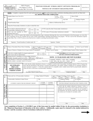 Minnesota PSEO Program Student Registration Form