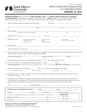 Application for Graduation and Commencement