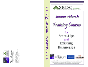 Maryland Small Business Development Center Seminar Registration Form