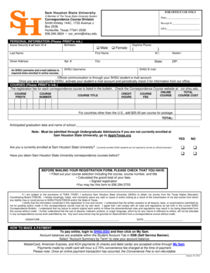 Sam Houston State University Correspondence Course Registration