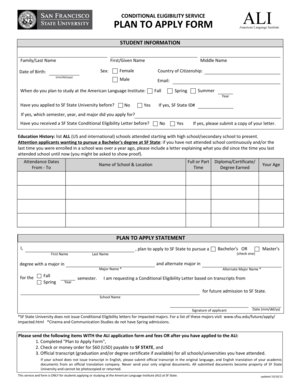 Sample letter of complaint to management - Plan to Apply Form - San Francisco State University - sfsu