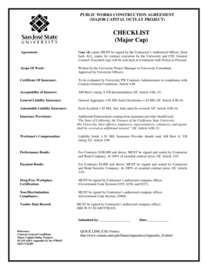 Limited notice to proceed template - CHECKLIST-Public Works-MajorCap Rev7-22-09 - sjsu