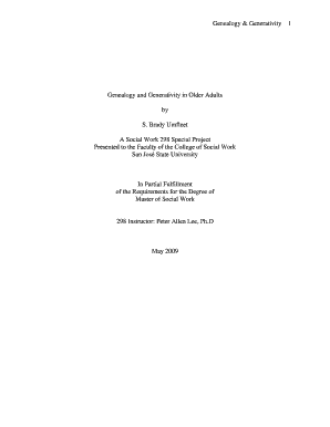 Genealogy and Generativity in Older Adults by S - San Jose State - sjsu