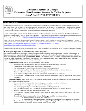 Georgia Tuition Classification Petition