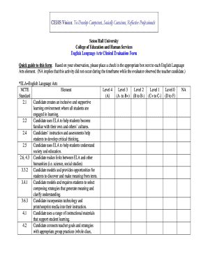 english evaluation form