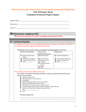 Performance categories (PC) PC: Technical ... - Princeton University - princeton