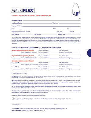 AmeriFlex Flexible Spending Account Enrollment Form