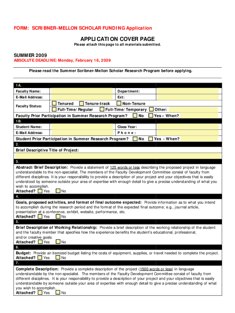 FORM: SUMMER FACULTY STUDENT - Skidmore College Preview on Page 1