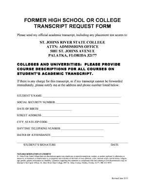 Transcript Request Form