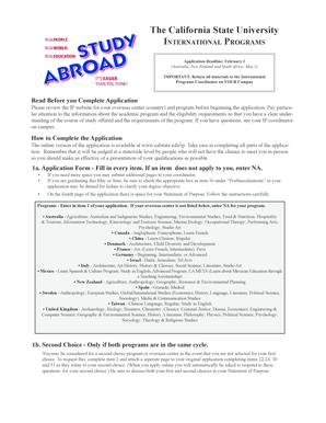 California State University International Programs Application