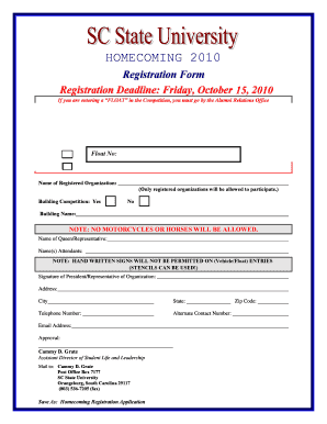 Homecoming attendants doc form