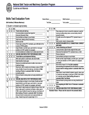Skills Test Evaluation Form