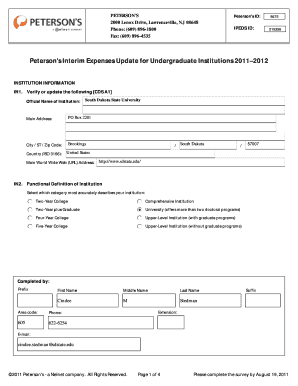Peterson's Interim Expenses Survey