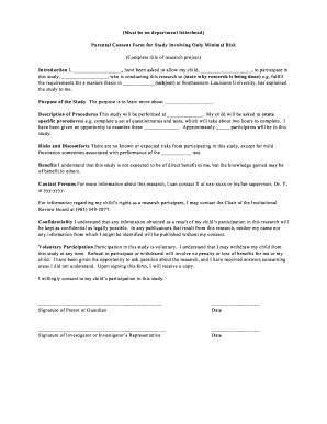 Permission letter for research - example of usts parental consent form