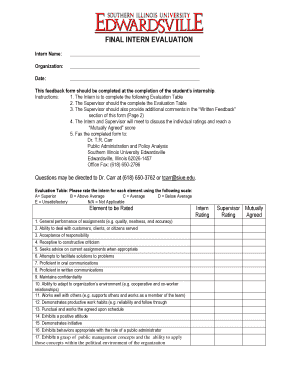 Intern Evaluation Form
