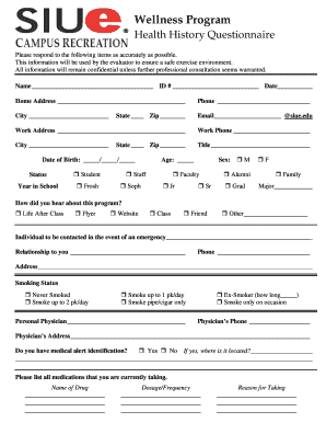 Health History Questionnaire