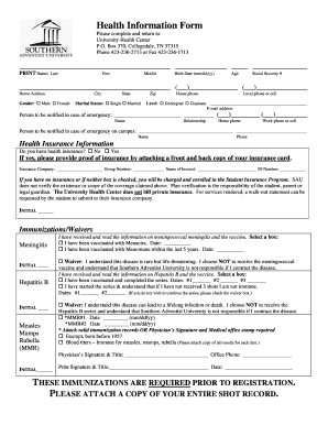 Health Information Form