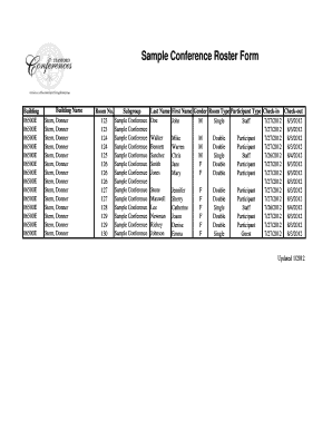Sample Conference Roster Form