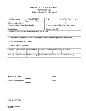 LOAN AGREEMENT FORM - Stanford University - stanford