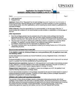 Application for Hospital Privileges