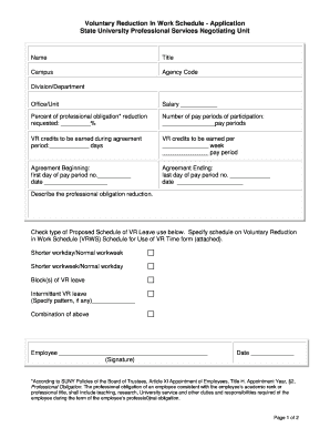 UUP VRWS Application Form (PDF) - SUNY Cortland