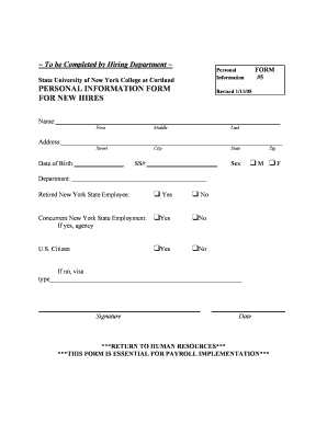 Personal Information Form