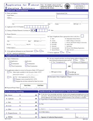 US Department of Education Application Form
