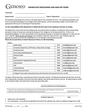 Employee Separation Procedures and Sign-Off Form