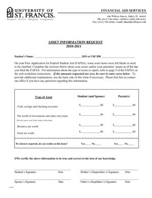 Asset Information Request Form