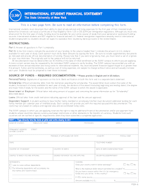 International Student Financial Statement