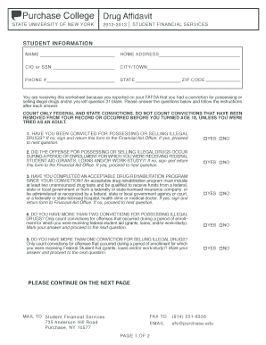 Drug affidavit form