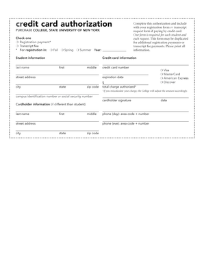 Credit Card Authorization Form