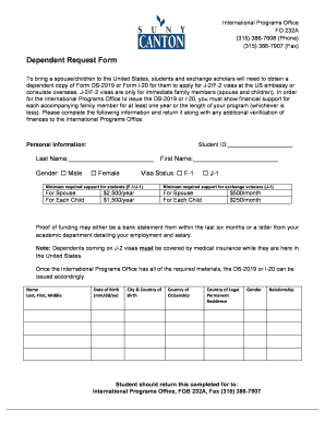 Dependent Request Form