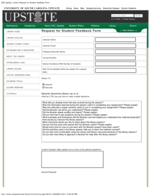 Online forms - University of South Carolina Upstate - uscupstate