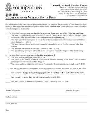 Clarification of Veteran Status Form