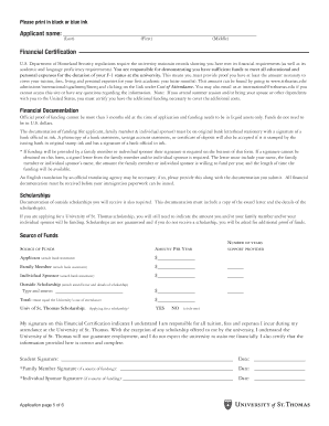 Financial Certification Form