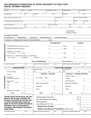 Travel Payment Request Form F307-1100