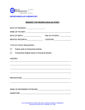 Neurovascular Study Request Form