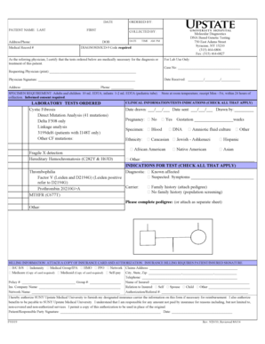 Cystic Fibrosis Genetic Testing Form