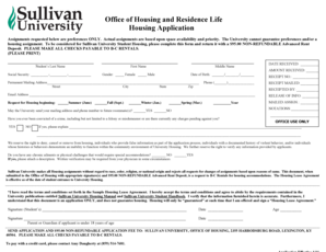 Sullivan University Housing Application
