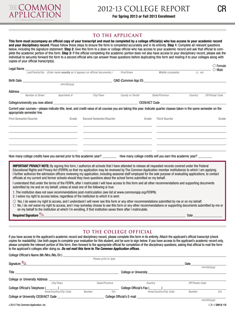 Application Form College Fill Online Printable Fillable Blank 