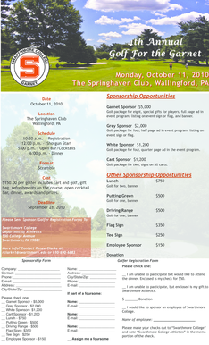 4th Annual Golf For the Garnet - Swarthmore College - swarthmore