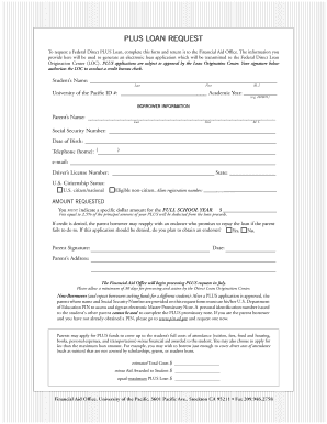 Federal Direct PLUS Loan Request Form