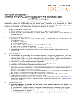 Federal Perkins Loan Agreement