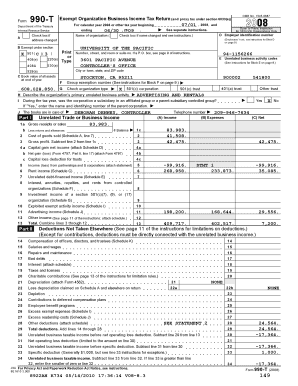 Form 990-T Department of the Treasury Internal Revenue Service Check box if address changed A Name of organization ( 501( C )( 3 220(e) 4 08A I Group exemption number (See instructions for Block F on page 9 - pacific