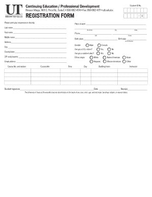 Continuing Education Registration Form