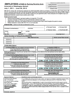 University of Washington Bothell U-PASS Permit Form