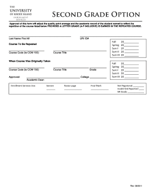 Second Grade Option Form
