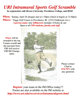 Chemistry conversion chart - INTRAMURAL SPORTS GOLF SCRAMBLE ENTRY FORM - uri